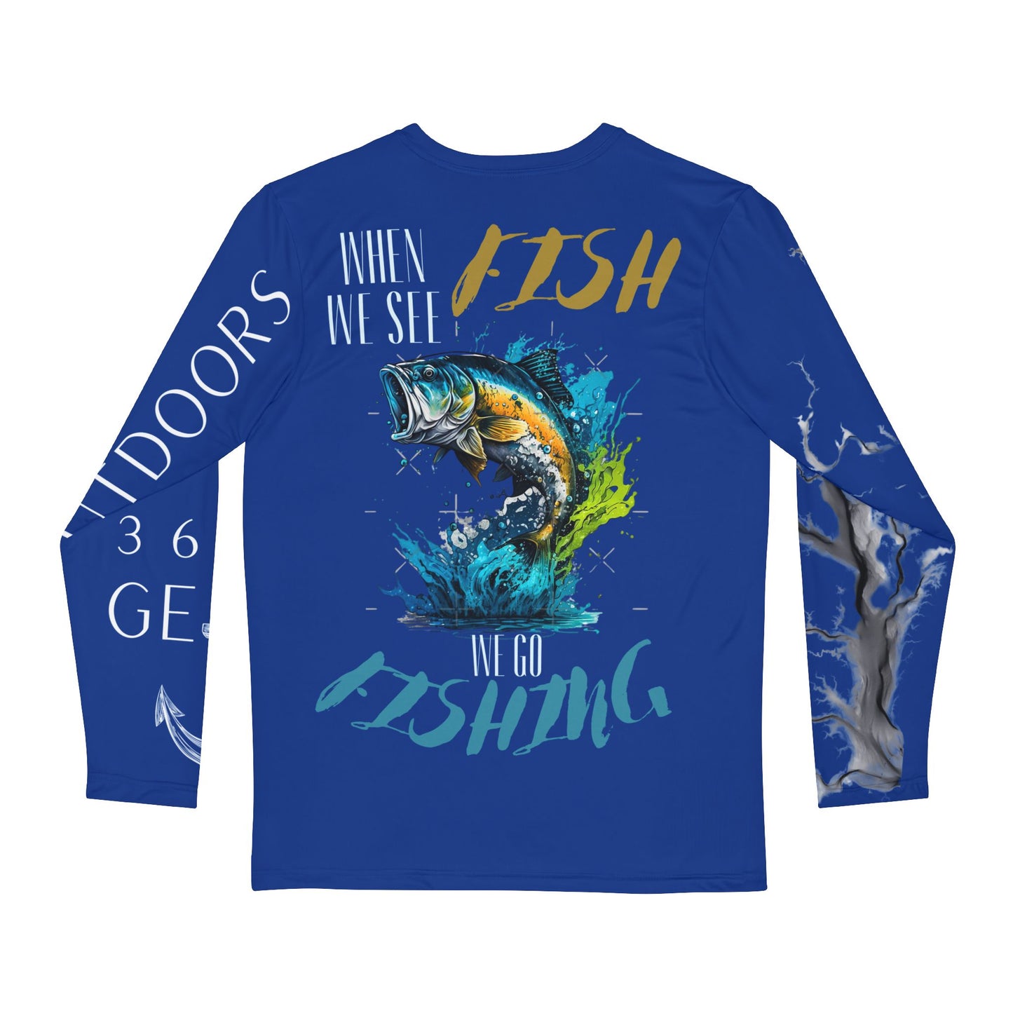 When We See Fish; We Go Fishing Dark Blue